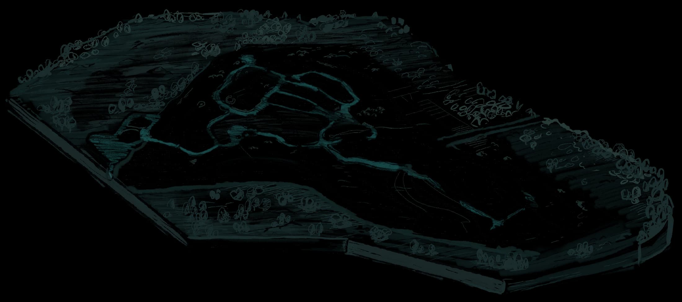 Sketch artístico del master plan de Yucatán Country Lakes — vista isométrica de los lagos, el campo de golf y las zonas residenciales